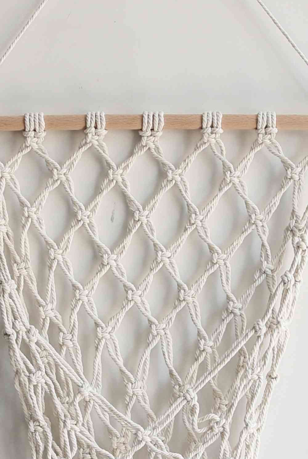 Gray Hang Time Macrame Basket Wall Hanging Home Decor