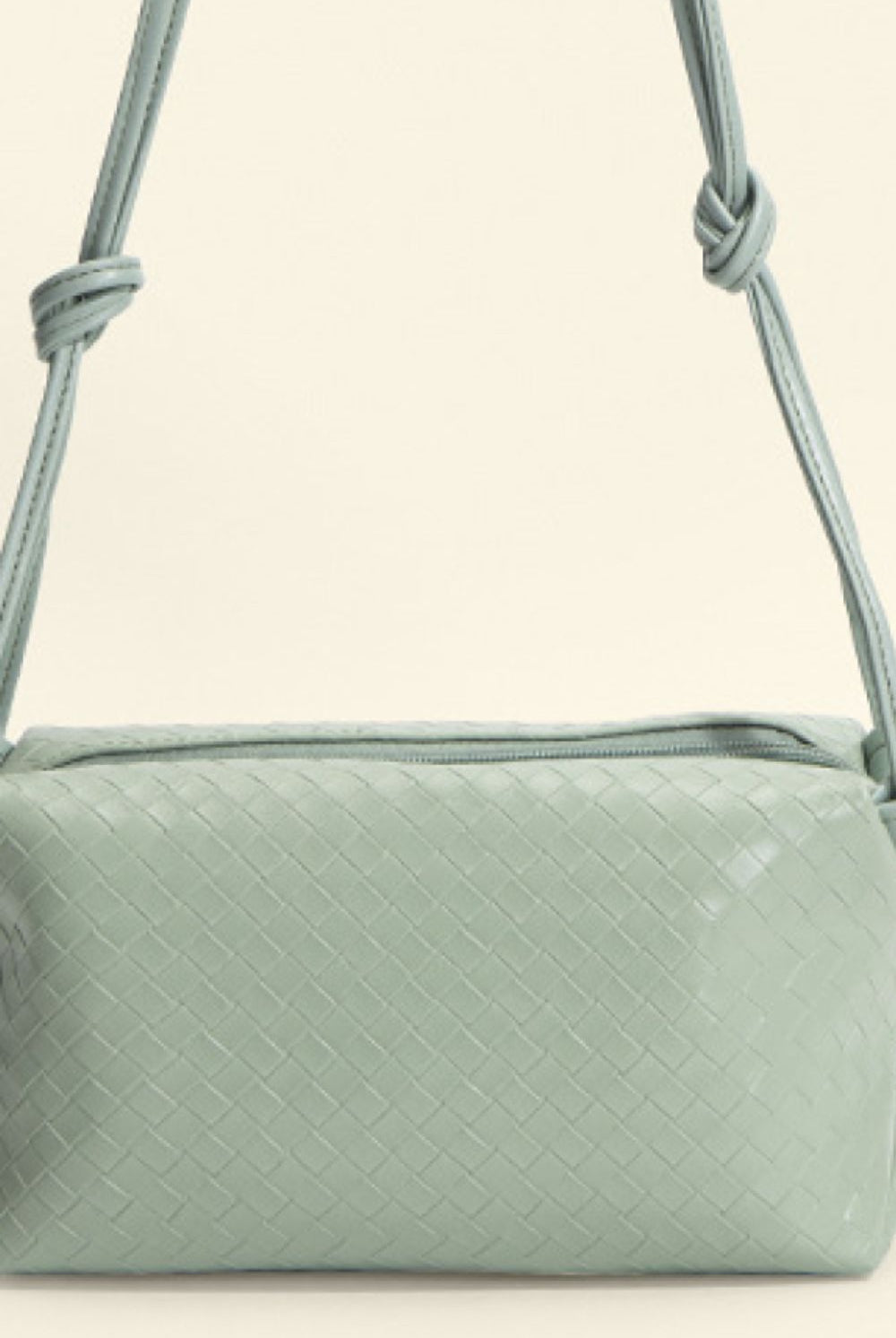 Beige PU Leather Knot Detail Shoulder Bag Handbags