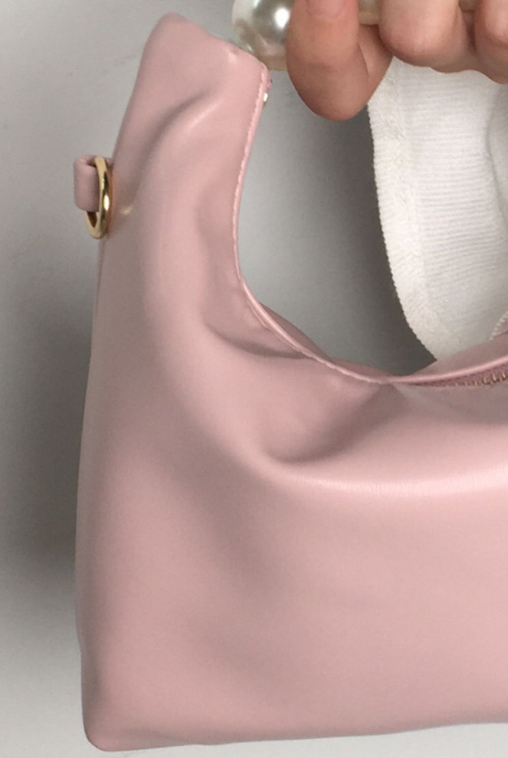 Rosy Brown Adored PU Leather Pearl Handbag Handbags