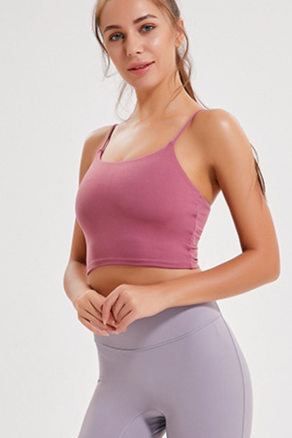 Light Gray Feel Like Skin Scoop Neck Sports Cami activewear