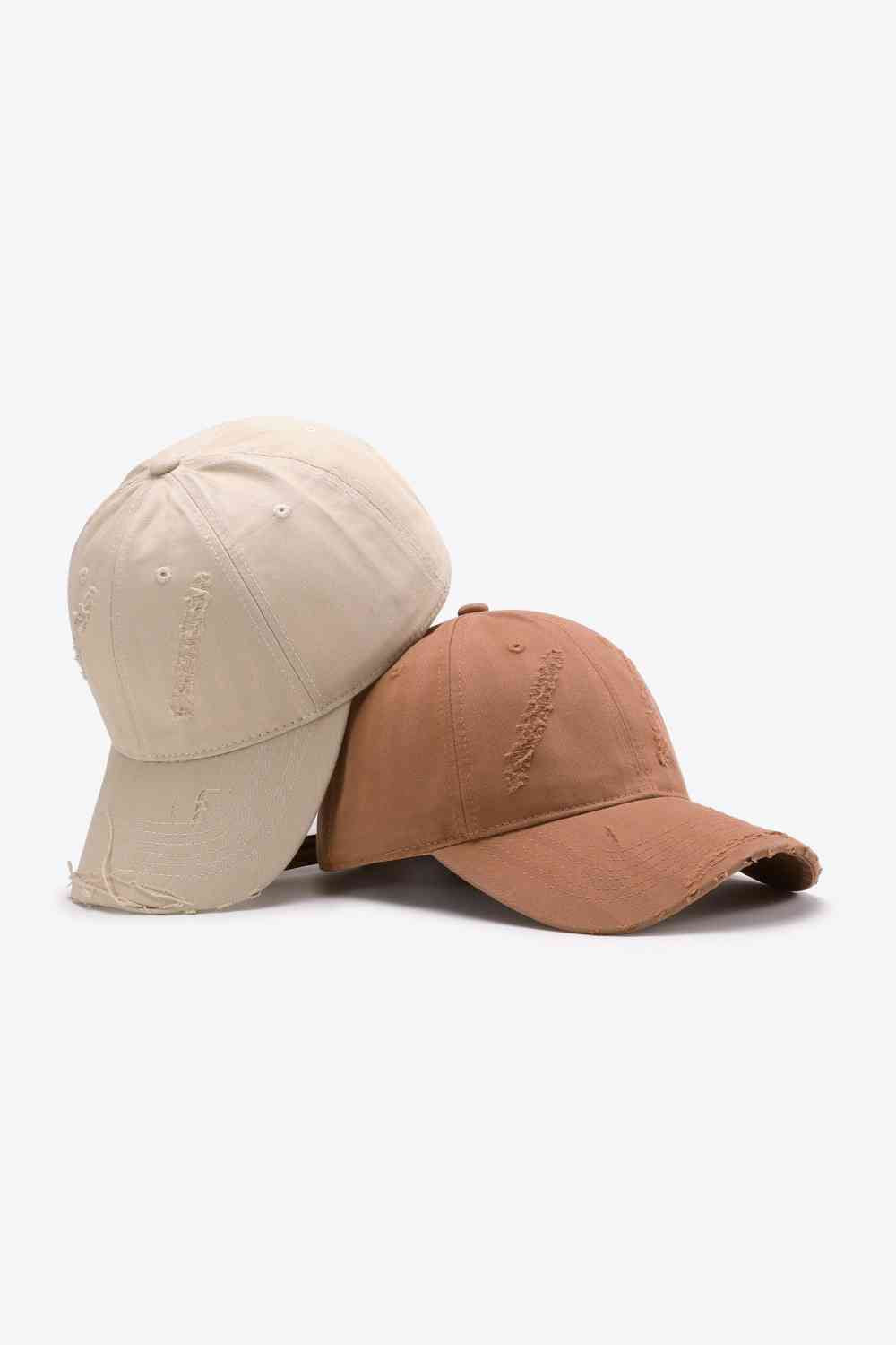 White Smoke Basic Distressed Adjustable Baseball Cap Hats