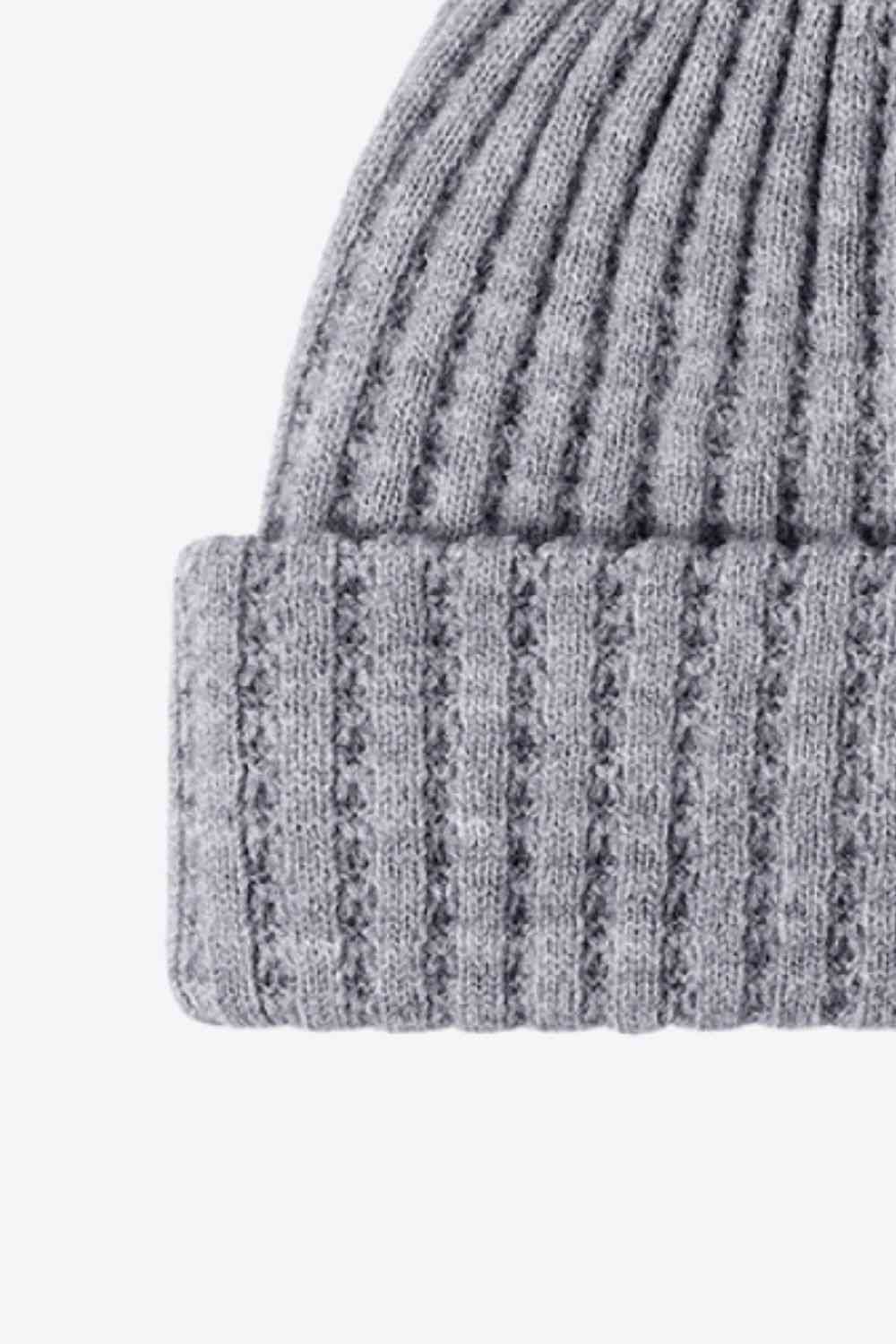Light Gray Wide Rib Beanie Winter Accessories