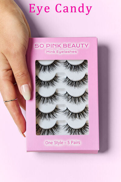 Thistle SO PINK BEAUTY Mink Eyelashes 5 Pairs Valentine's Day