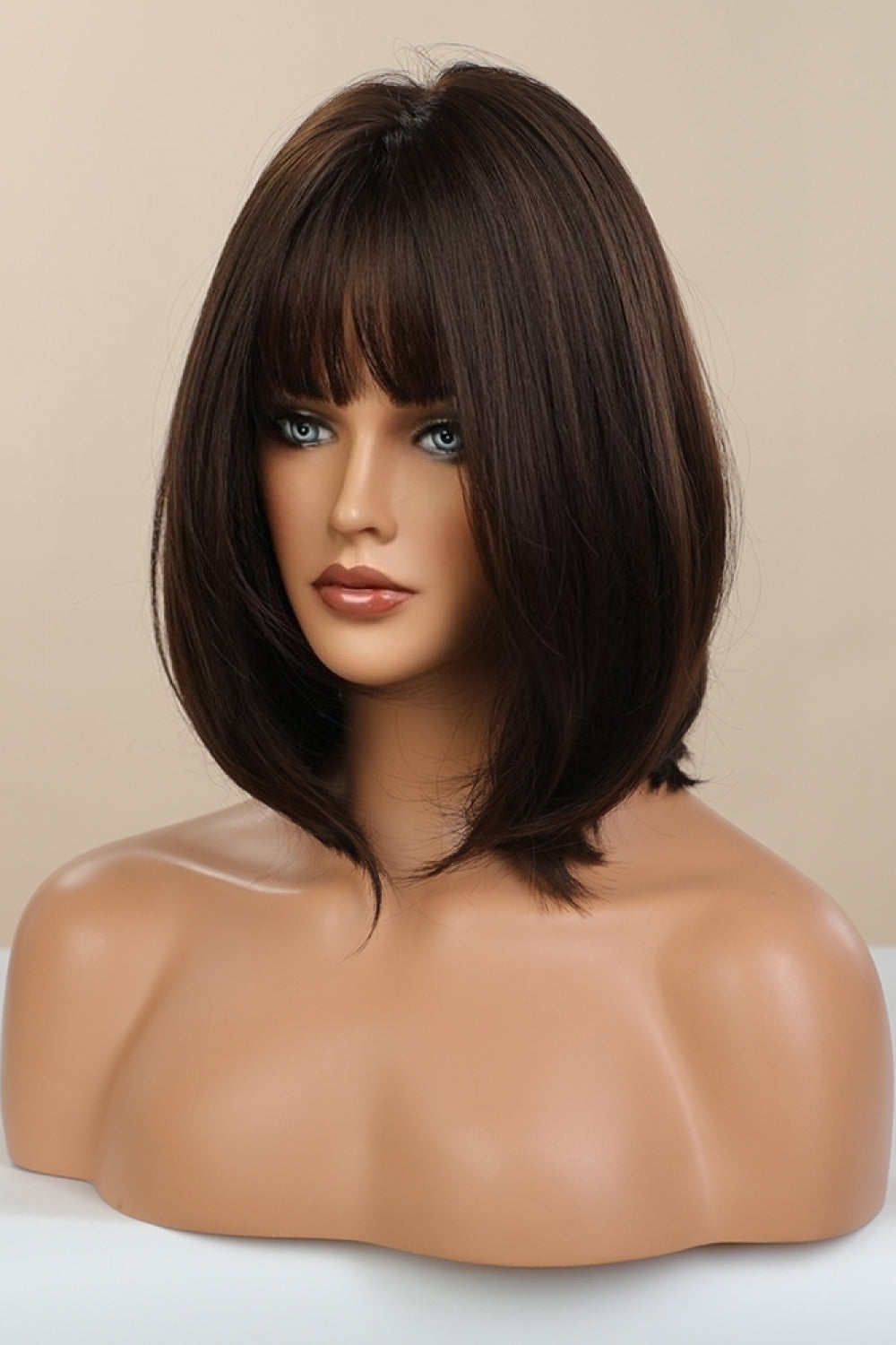 Tan Full-Machine Bobo Synthetic Wigs 9'' Wigs