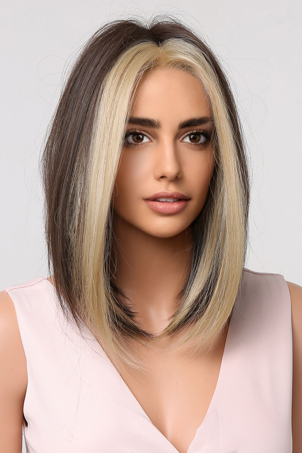 Light Gray Sittin Pretty 13*1" Full-Machine Wigs Synthetic Mid-length Straight 9" Wigs