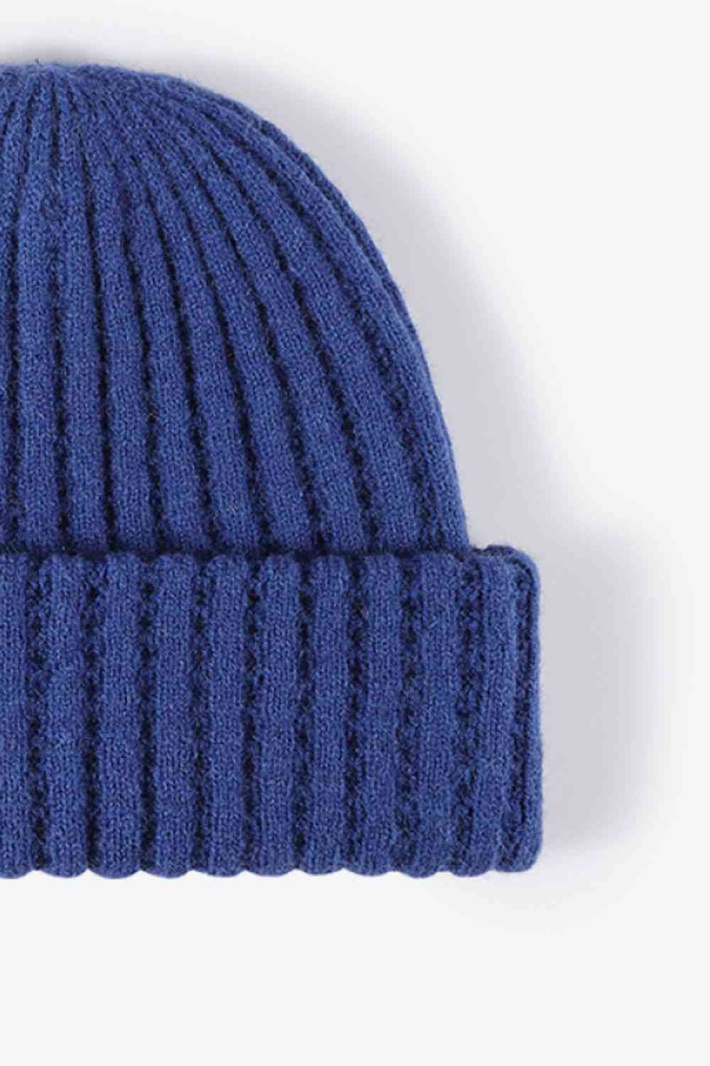 Dark Slate Blue Wide Rib Beanie Winter Accessories