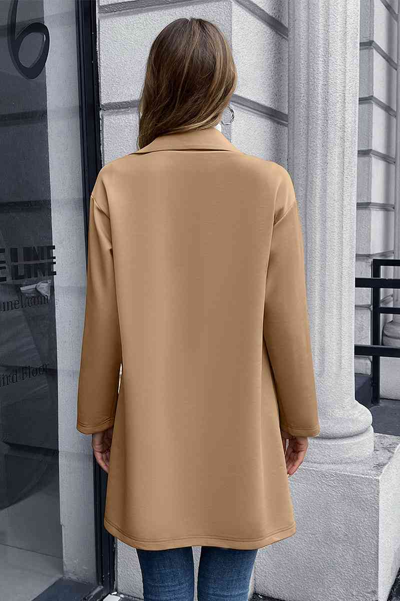 Rosy Brown Lapel Collar Long Sleeve Blazer Clothes