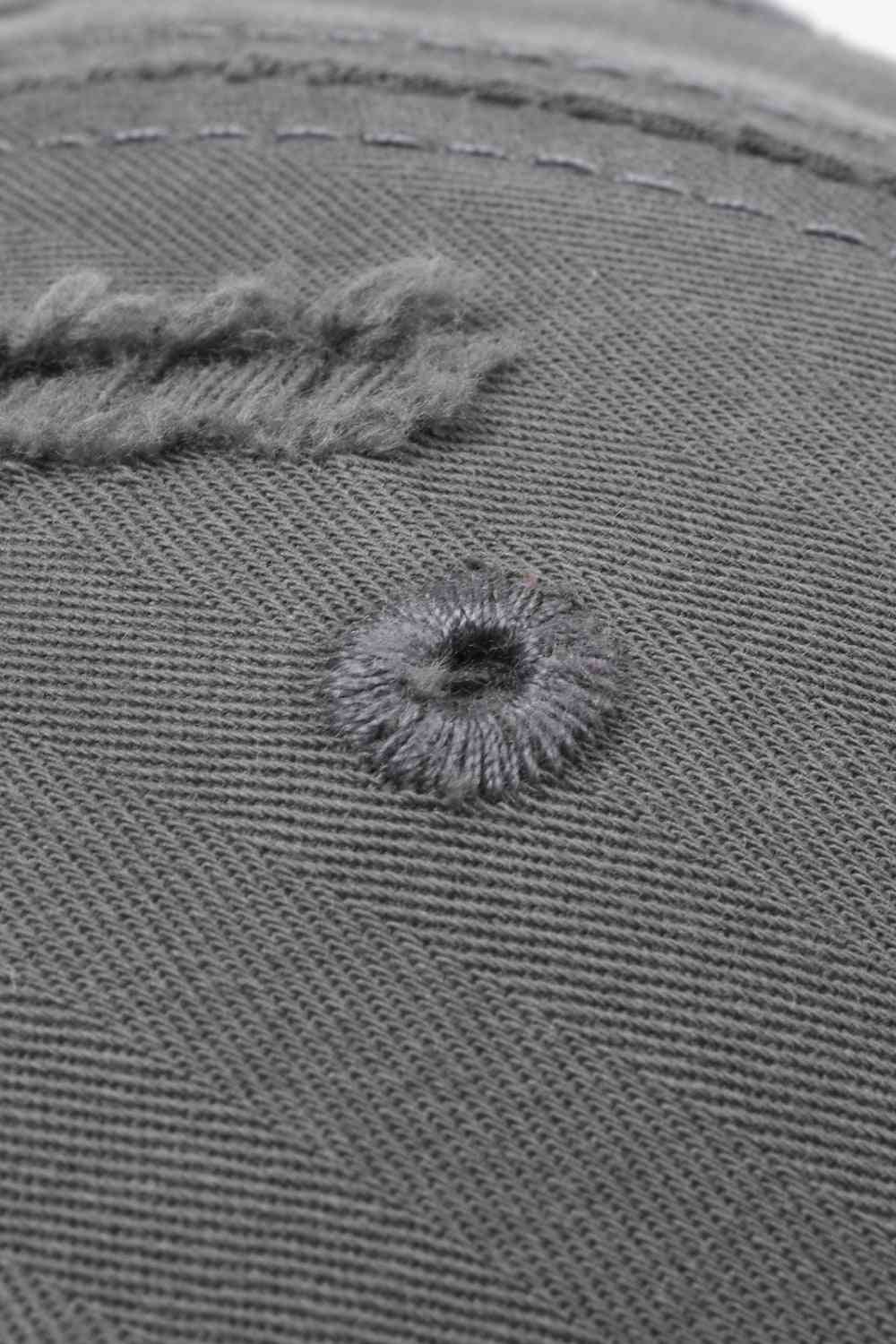 Dim Gray Distressed Adjustable Baseball Cap Gifts