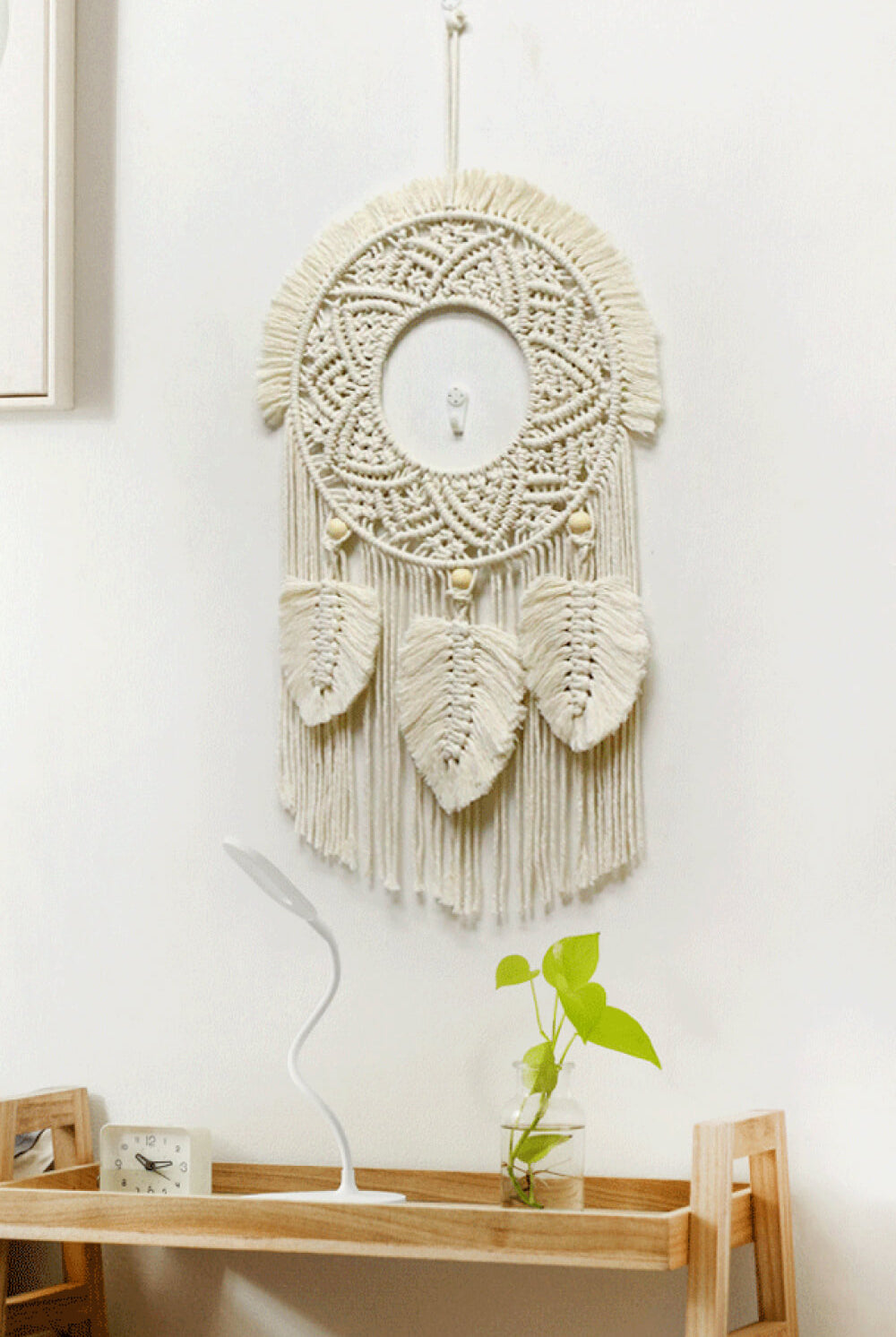 Light Gray All About The Vibe Hand-Woven Fringe Macrame Wall Hanging Home