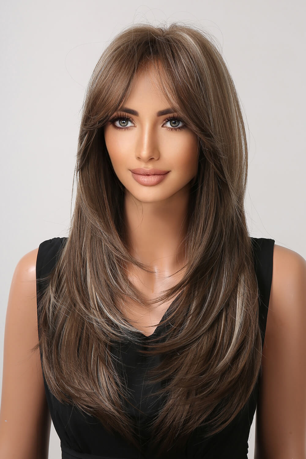 Gray Look Alive 13*1" Full-Machine Wigs Synthetic Long Straight 22" Wigs