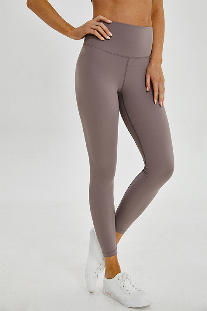 Light Gray Wide Seamless Band Waist Sports Leggings activewear