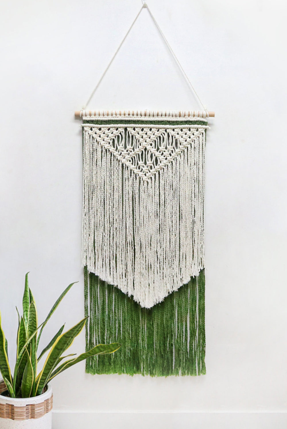 Lavender Just Double Tap Contrast Fringe Handmade Macrame Wall Hanging Home