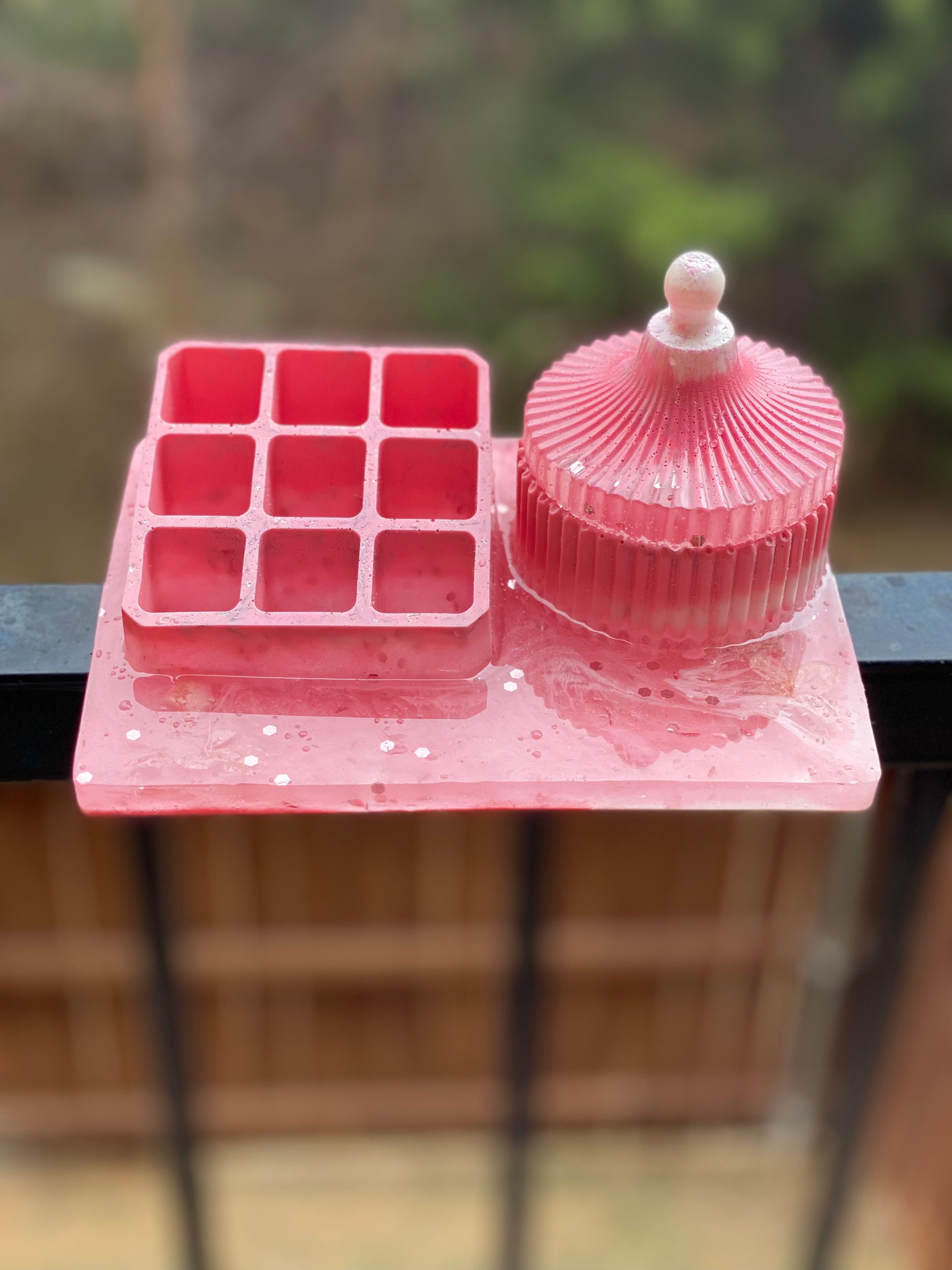 Dark Olive Green Girl Gang Vanity Set Bathroom Accessories