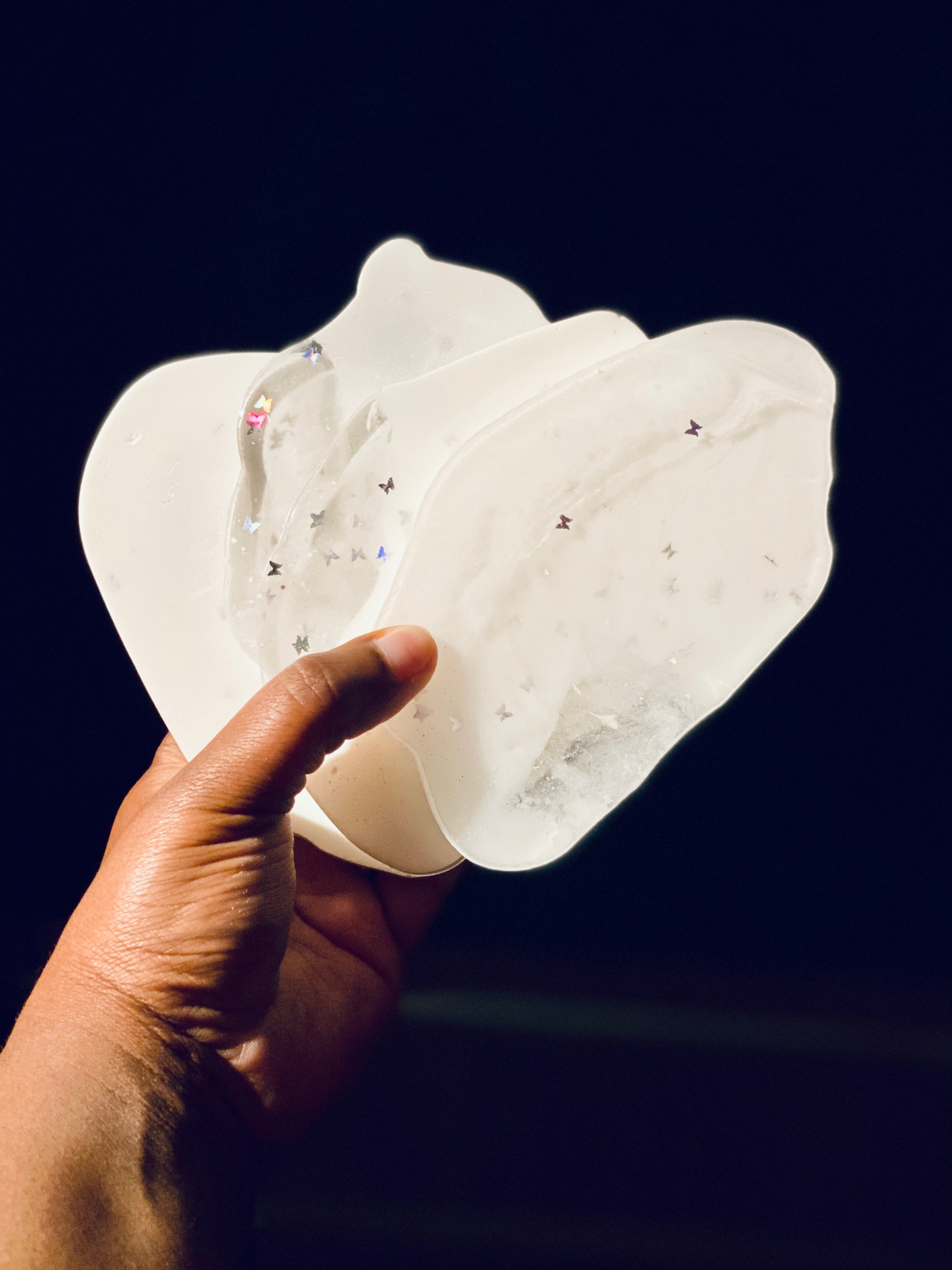 Antique White The Perfect Host Custom Resin Geo Coasters Set of 4 Coasters