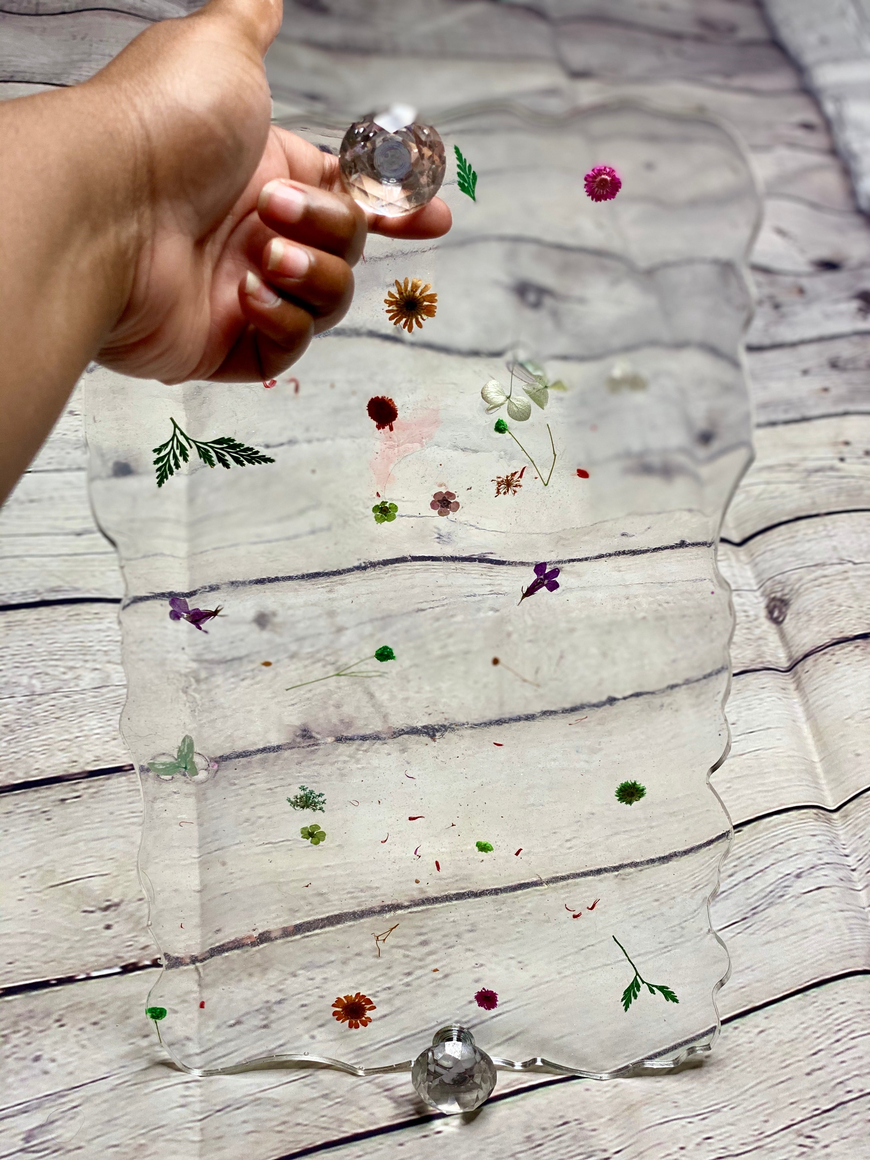 Gray Floral Makeup Tray Makeup Organizer