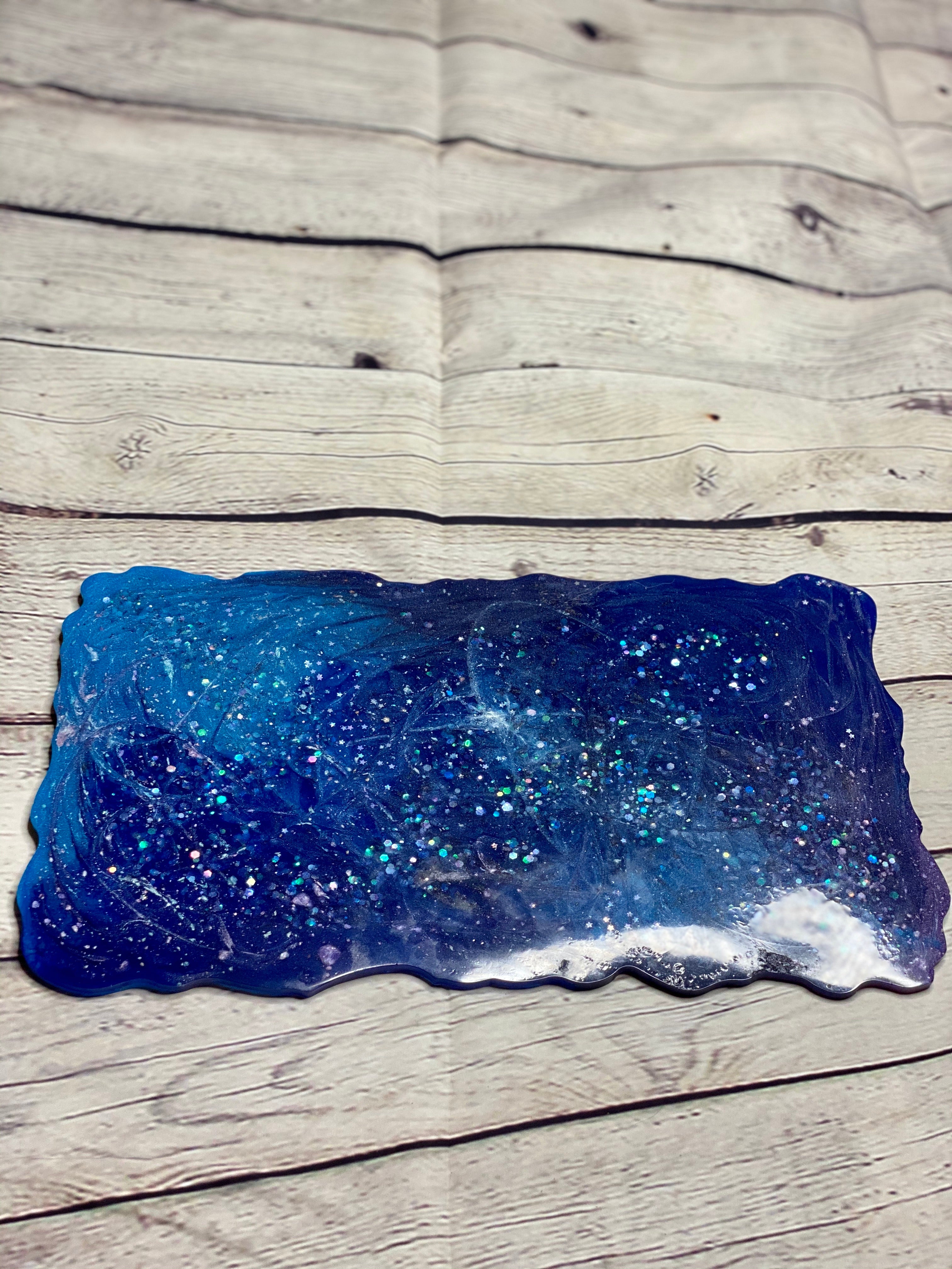 Midnight Blue Galaxy Vanity Tray Decorative Trays