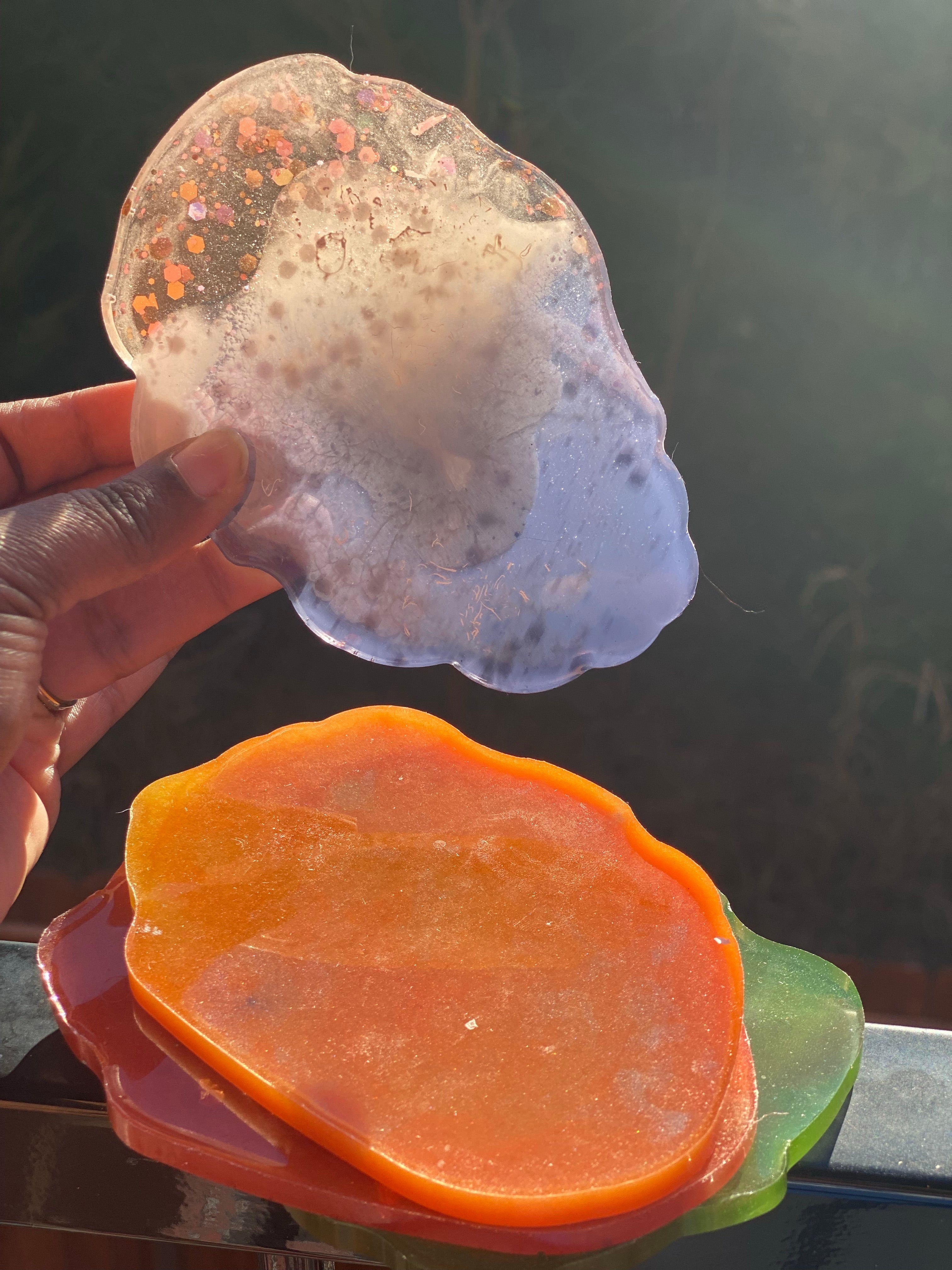 Dark Slate Gray Love coaster set Hobbies & Creative Arts