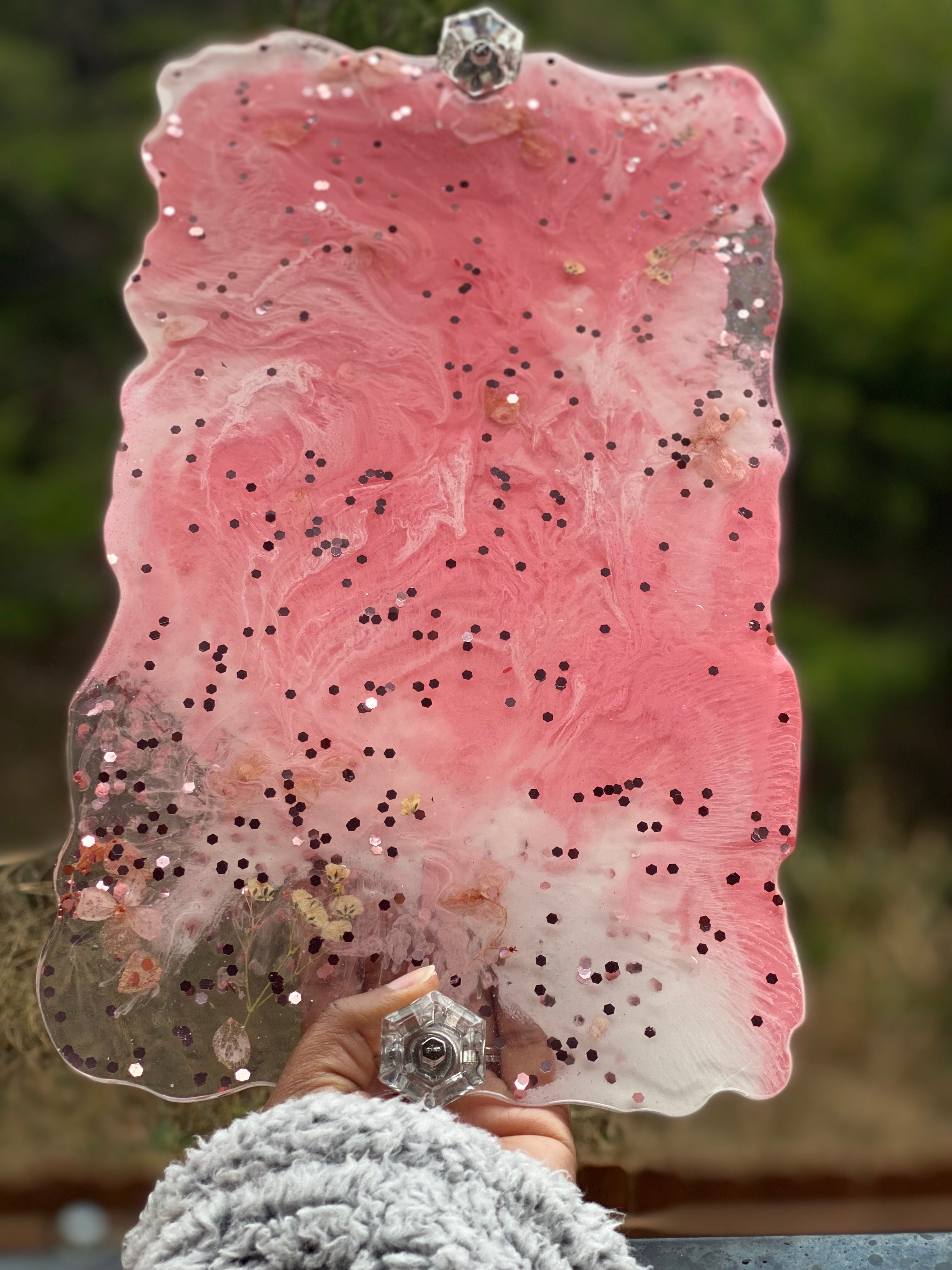 Rosy Brown Floral Makeup Tray Makeup Organizer