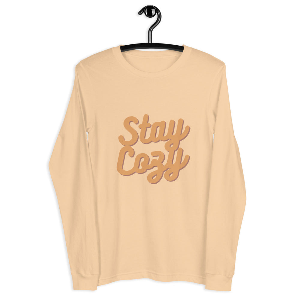 White Stay Cozy Long Sleeve Tee Long Sleeve Tops