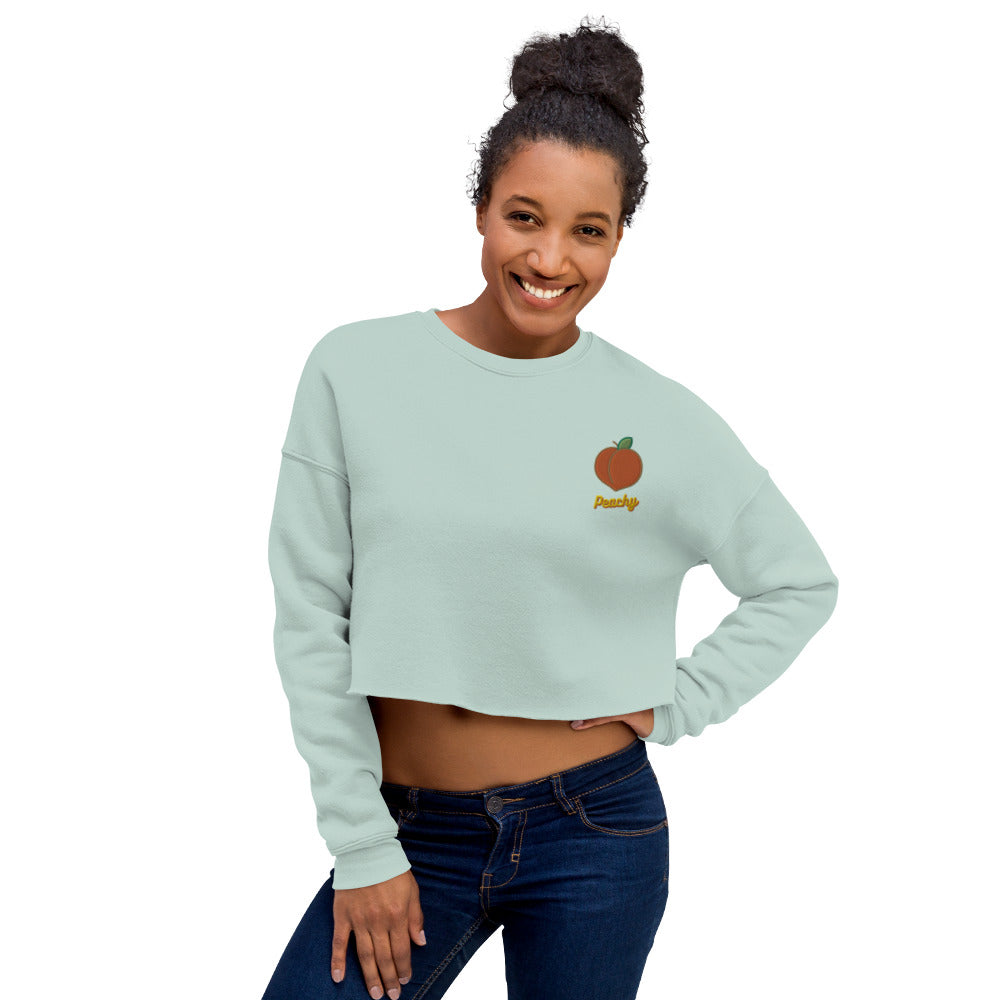 White Peachy Crop Sweatshirt Shirts & Tops