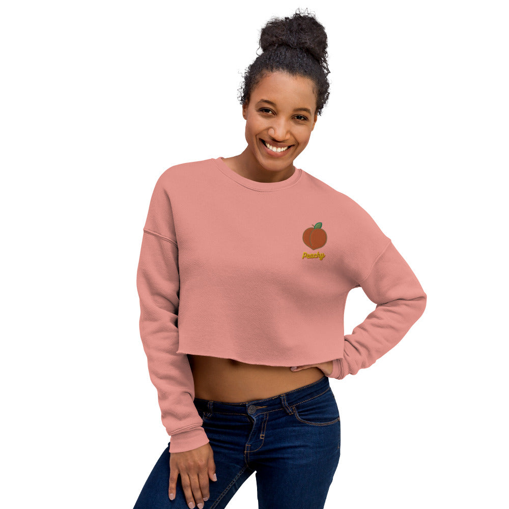 White Peachy Crop Sweatshirt Shirts & Tops