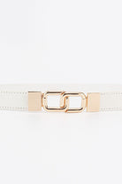 White Smoke Geometric Double Buckle Elastic Belt Trends