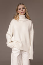 Dim Gray Basic Bae Turtleneck Dropped Shoulder Long Sleeve Sweater Trends