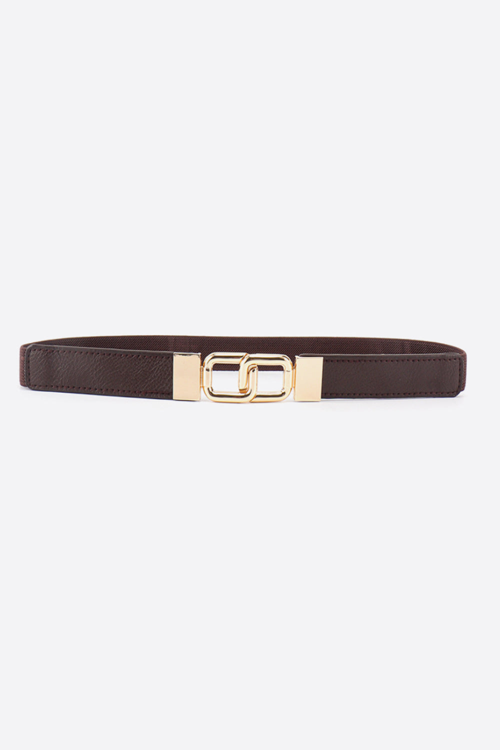 White Smoke Geometric Double Buckle Elastic Belt Trends