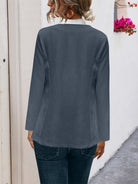 Gray Open Front Long Sleeve Cardigan Coats & Jackets