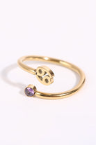 Lavender Blush Constellation Stainless Steel Bypass Ring Zodiac