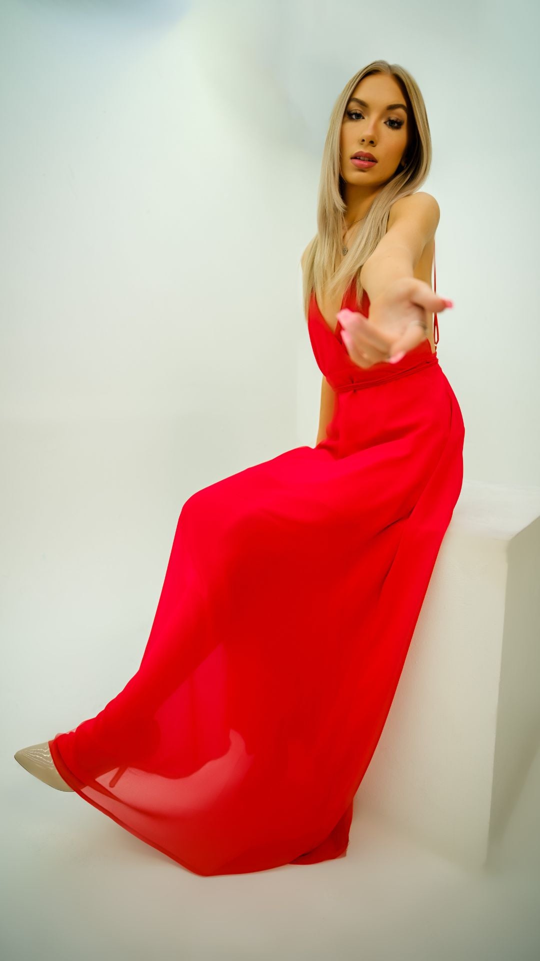 Light Gray Titi Maxi Dress-Poppy Red Dresses