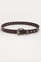 White Smoke PU Leather Studded Belt