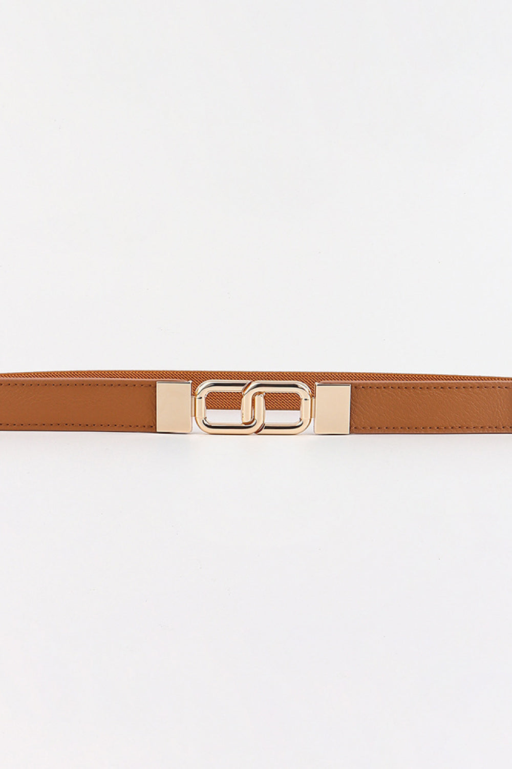 White Smoke Geometric Double Buckle Elastic Belt Trends