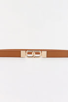 White Smoke Geometric Double Buckle Elastic Belt Trends