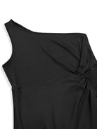 Dark Slate Gray Plus Size Twisted One Shoulder Sleeveless Midi Dress Dresses