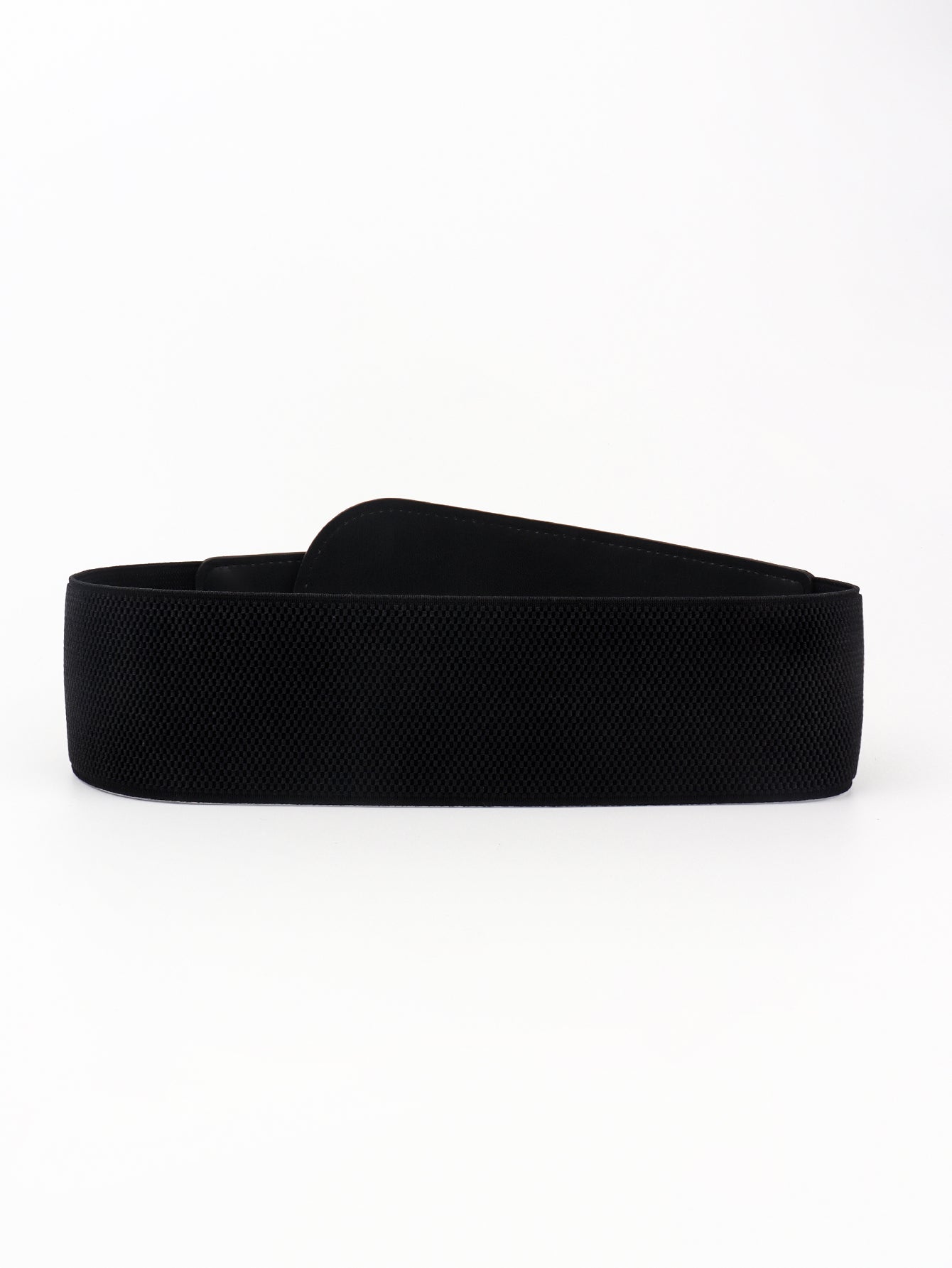 White Smoke PU Elastic Wide Belt with Alloy Buckle Trends