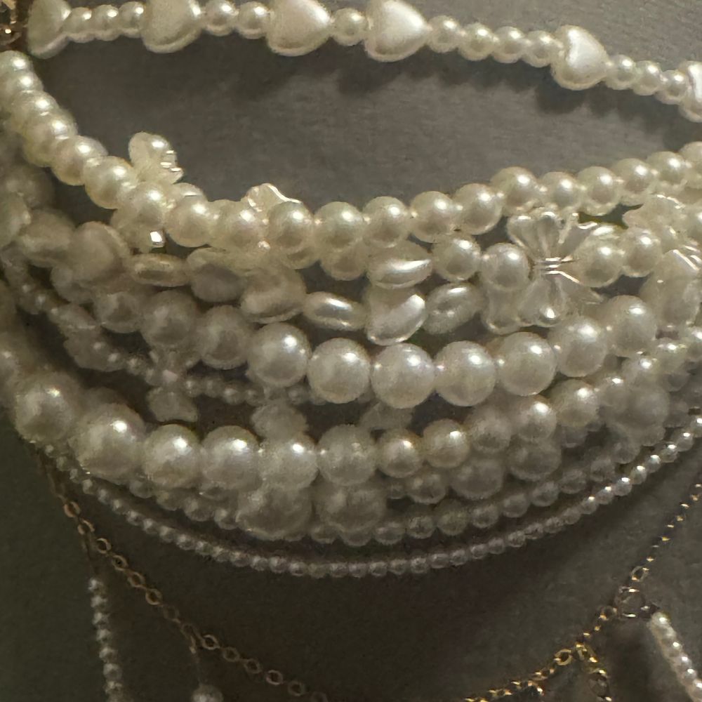 Black Devotion Pearl Beaded Couture Bra Top Accessories