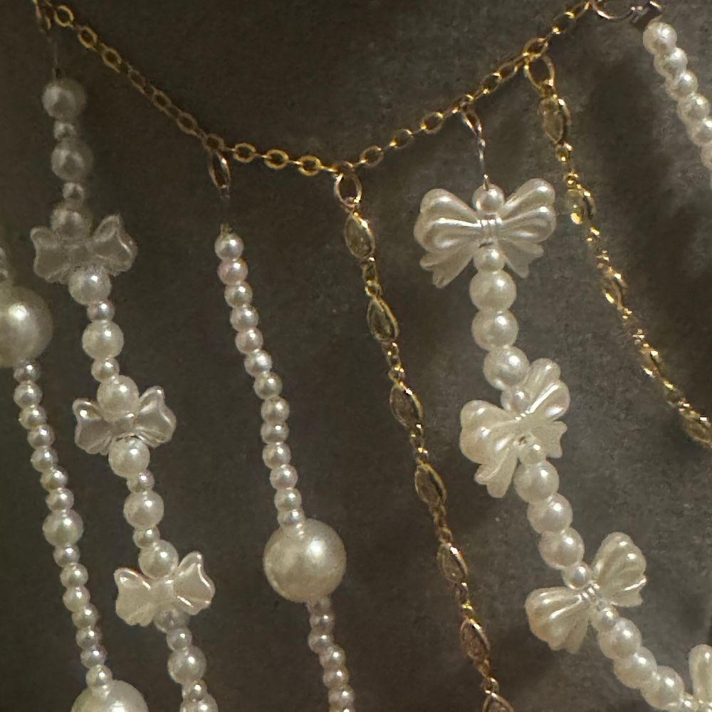 Dark Slate Gray Devotion Pearl Beaded Couture Bra Top Accessories