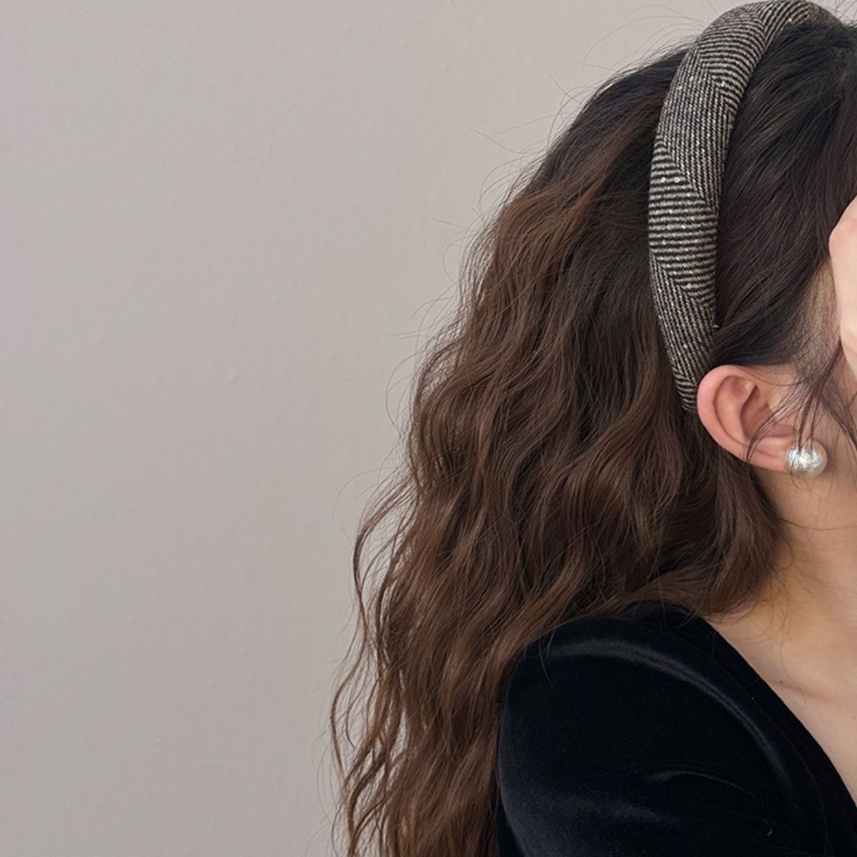 Dark Gray Polyester Wide Hair Headband Trends