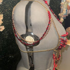 Black ARDOR Red Stone & Glass Couture Bra Top Accessories