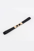 White Smoke Geometric Double Buckle Elastic Belt Trends