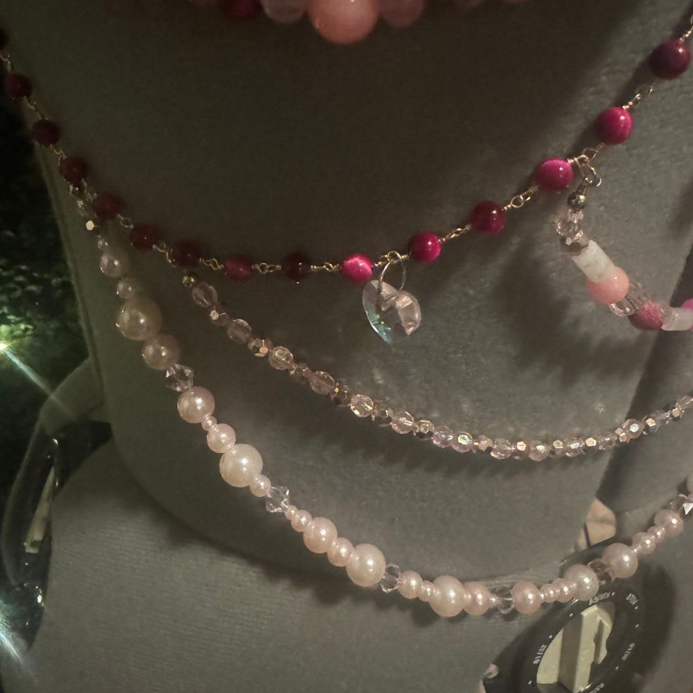 Black REVERIE Pink Stone & Glass Couture Bra Top Accessories