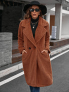 Dim Gray Ivy Lane Plush Collared Neck Button Up Coat Coats & Jackets