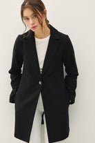 Light Gray Be Cool Single Button Long Sleeve Coat with Pockets Coats & Jackets