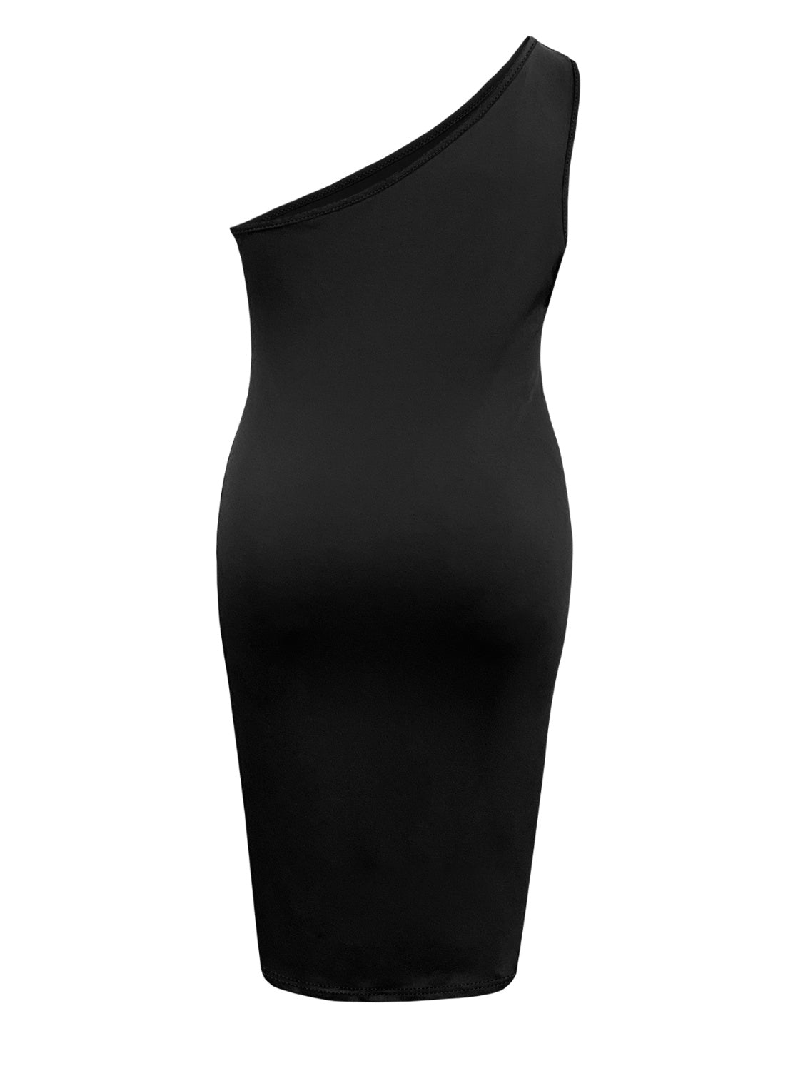 Black Plus Size Twisted One Shoulder Sleeveless Midi Dress Dresses