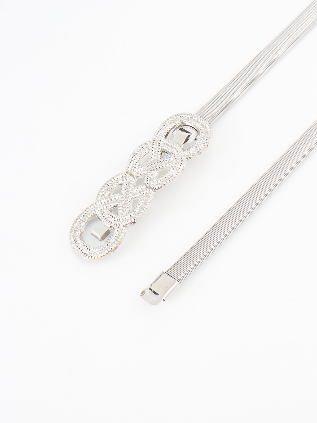 White Smoke Knot Buckle Metal Belt Trends