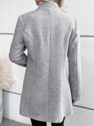 Gray One Button Long Sleeve Coat Coats & Jackets