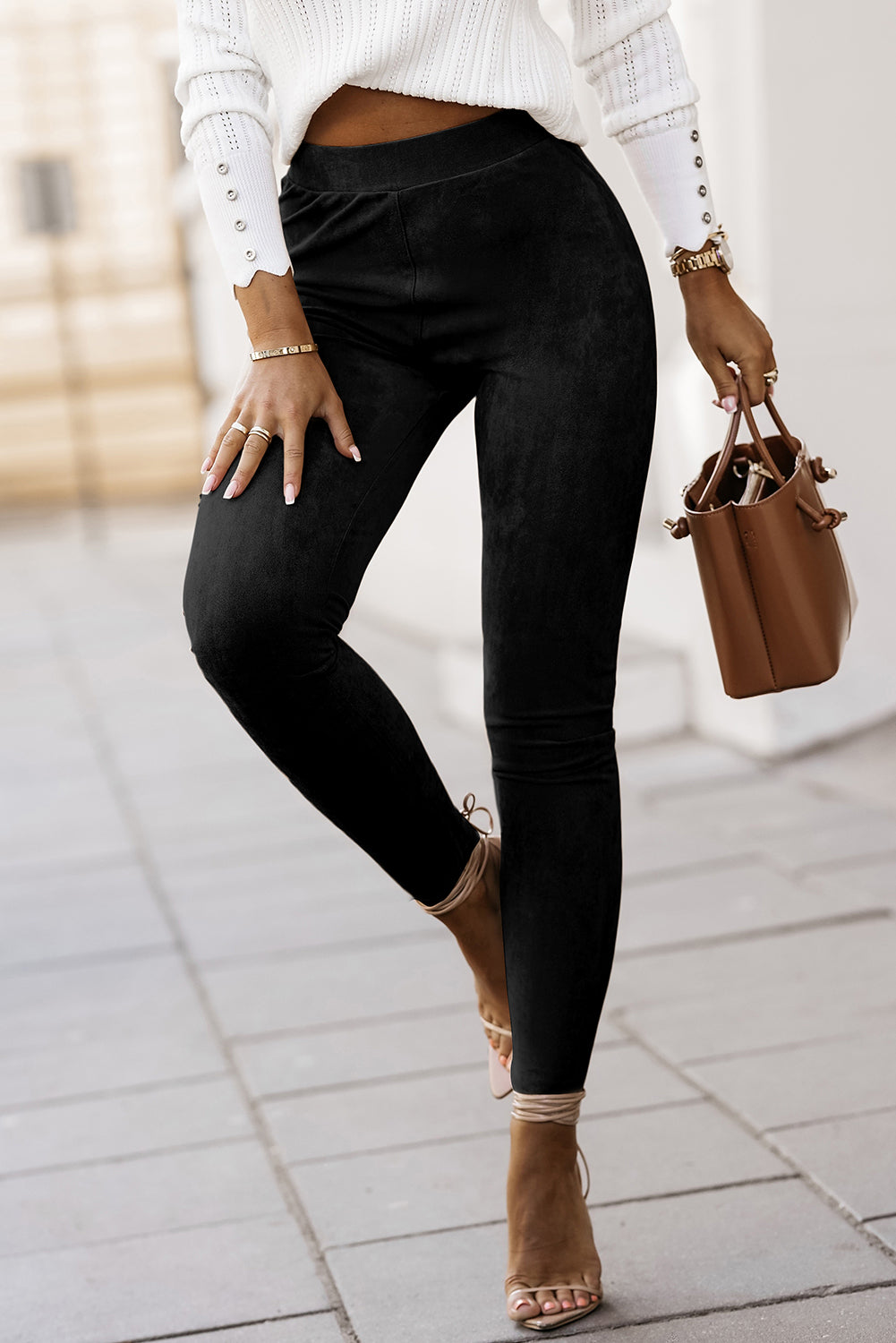 Light Gray High Waist Skinny Leggings Trends