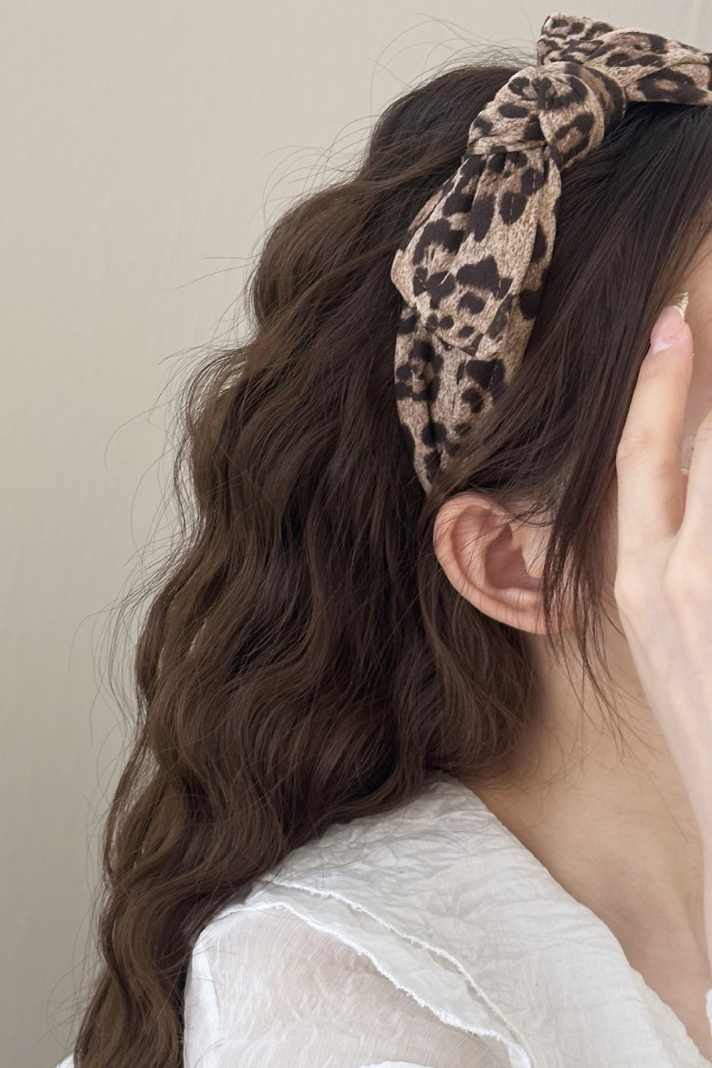 Gray Leopard Polyester Wide Headband Trends