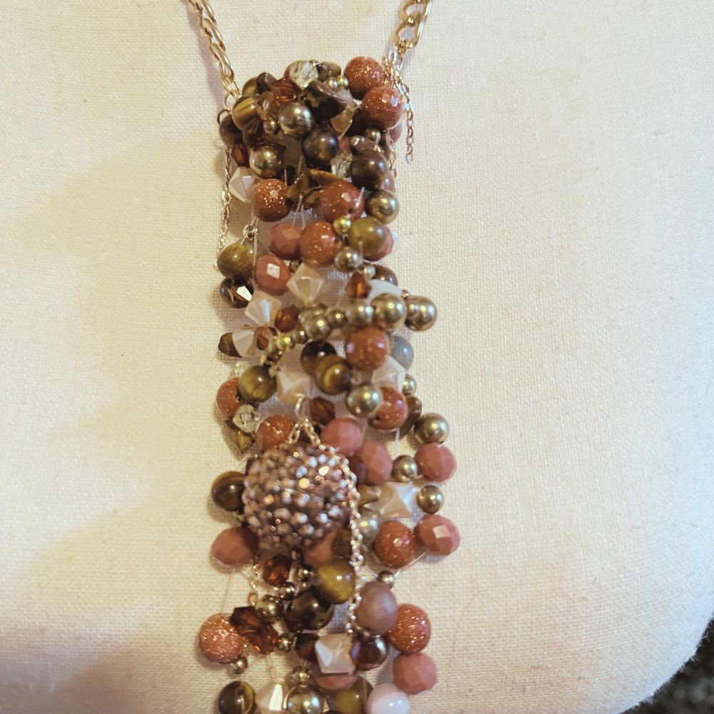 Light Gray The Legacy Tie: Handmade Beaded Statement Tie Necklace Accessories